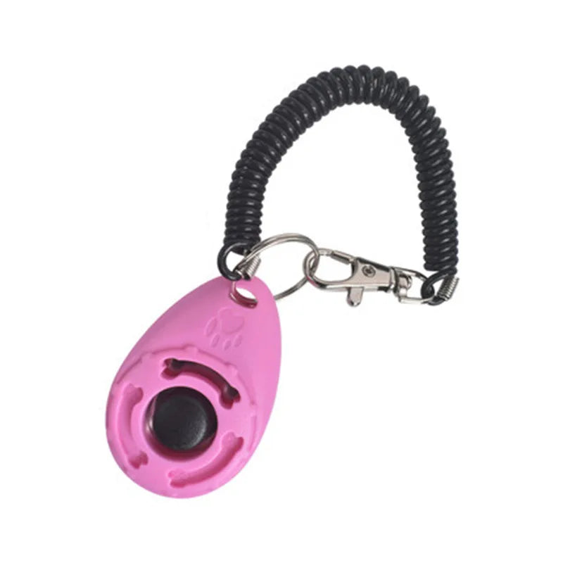 Customized Logo Pet Training Dog Trainer Clicker Manual Wrist Strap Ring Clicker Toy Press Training For Hiking