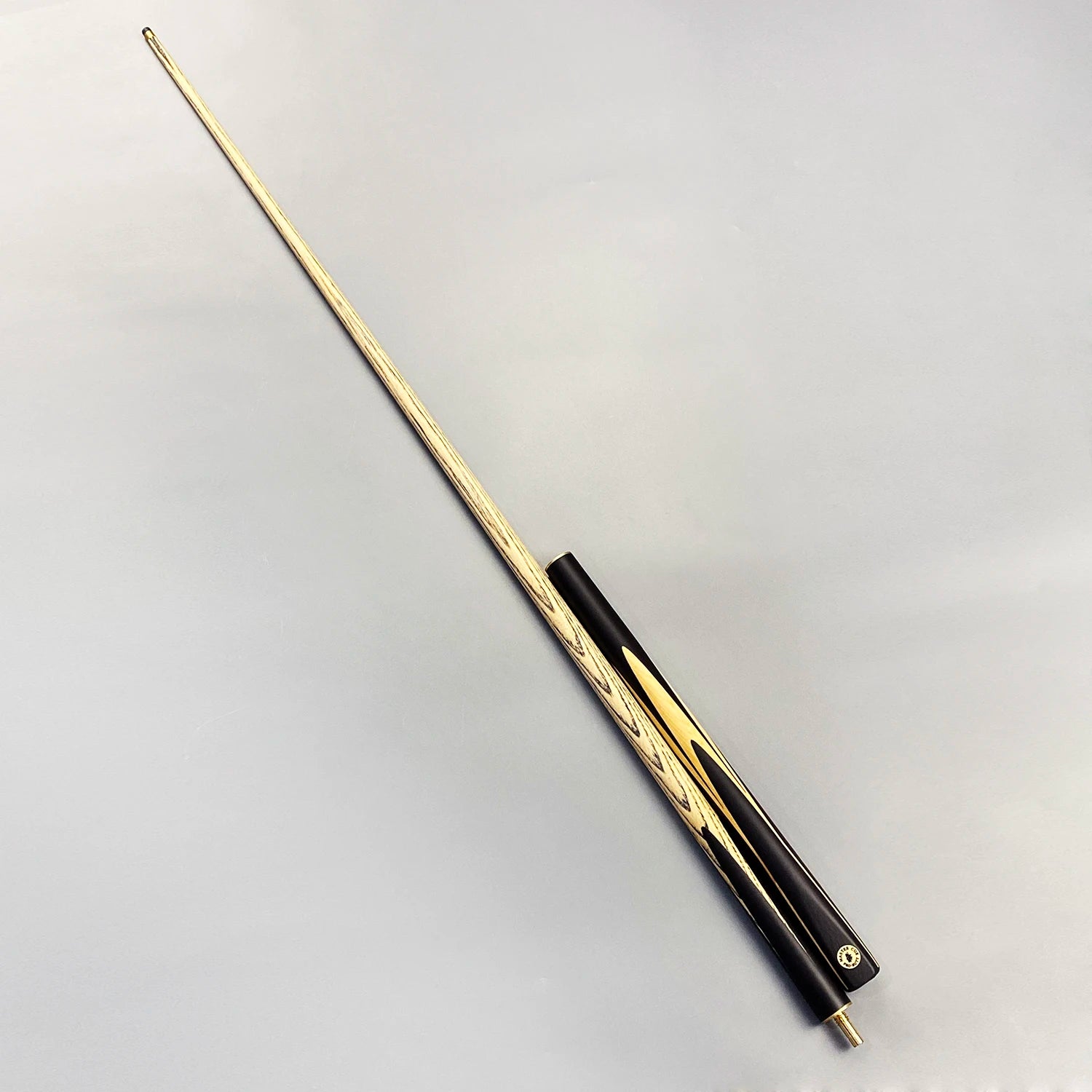 Black 3/4-PC Brass Joint Ash Wood 9mm Tip 57inch Snooker Billiard Ball Arm Cue Stick / Taco Oak Butt Sleeve