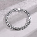 Trendy Punk Square Thick Stainless Steel Chain Link Bracelet Handmade Charm Bracelets for Men Fine En Acier Inoxydable