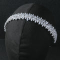 SLBRIDAL Luxury Sparkling Full Cubic Zircon Bridal Tiara Headband Wedding Crown Pageant CZ Hair Accessories Women HairJewelry