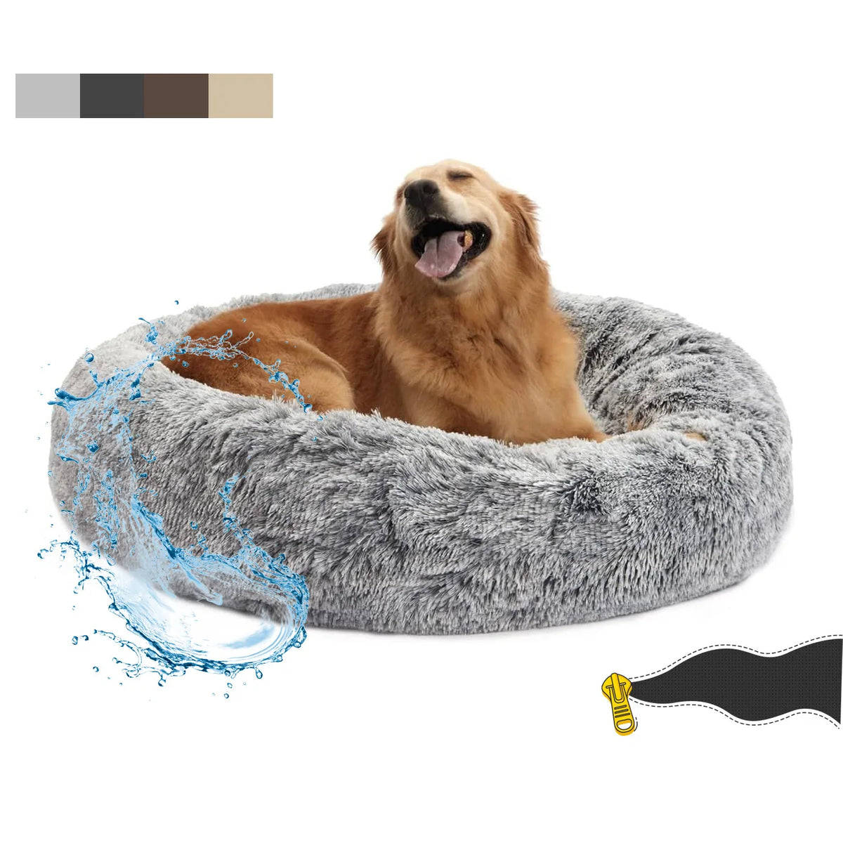 High Quality PV Plush Washable Donut Dog Bed with Removable Cover MegaBDM