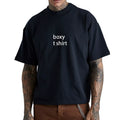 Heavyweight 300g Drop Shoulder Solid Custom Logo Men's Premium Oversized T-shirt Streetwear Cotton Boxy Cropped Fit T-Shirt Men