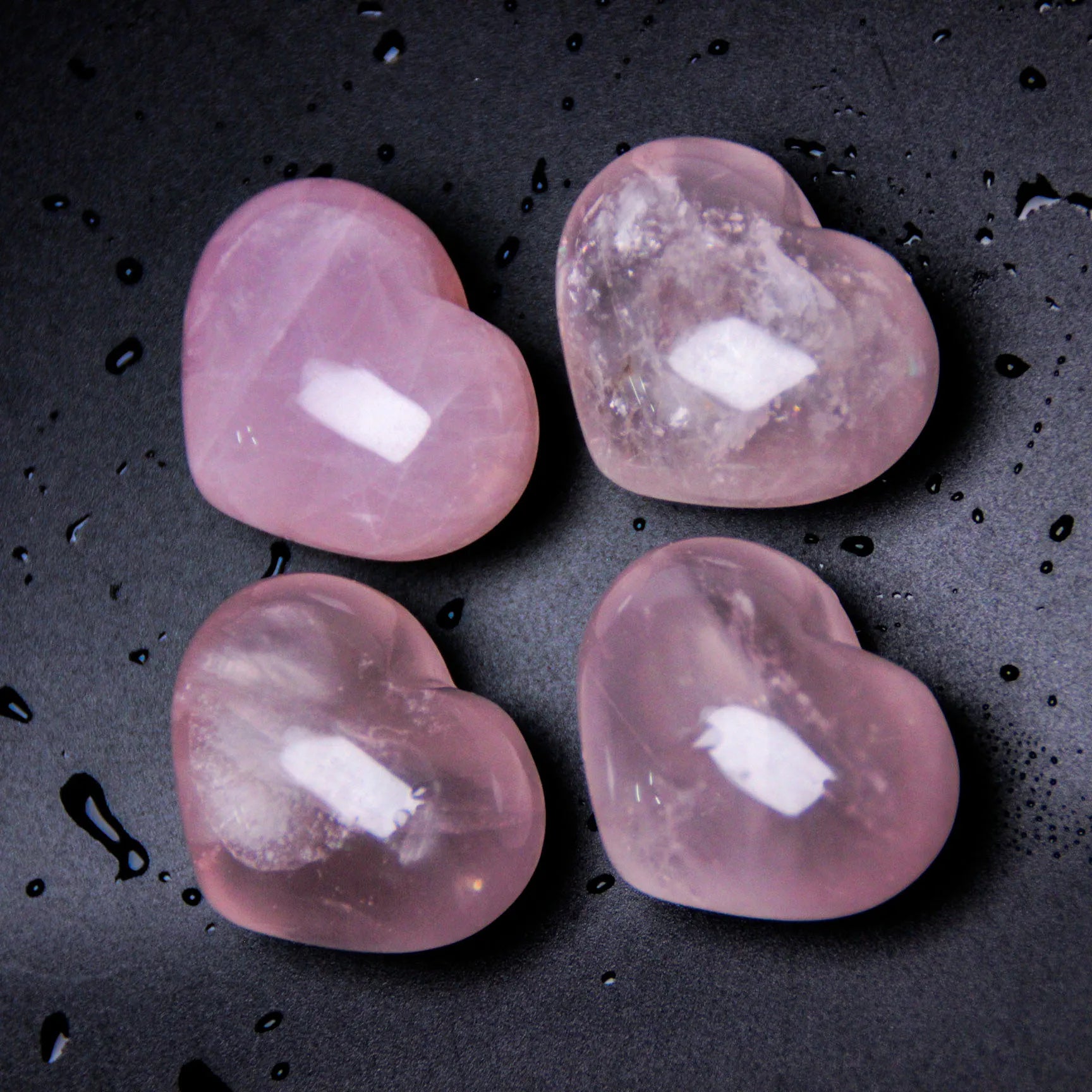 DIY Wholesale Price Quartz Rose Quartz Crystal Hearts Gemstone Hearts Souvenirs