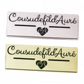 Custom Enamel Letter Metal Handmade Tags Plate Luxury Vintage Zinc Alloy Hardware for Tote Bags Portable Accessory Private Label