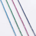 DIFEIYA 925 Sterling Silver Round Colored 1.5mm/ 1.75mm/2mm Cubic Zircon Tennis Bracelet Women Spot