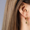 Best Selling Europe USA Stainless Steel Padlock Lock Shape Charm Pendant Hoop Huggie Earrings