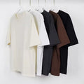 Factory High Quality 100% Cotton Casual Round T-Shirt Custom Logo Oversized Heavyweight Dropped Shoulder Knitted Tee Tshirts