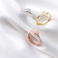 Daidan Open Ring 925 Epoxy Zirconia Cute Silver Airplane Adjustable Rings for Women Girl