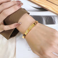 Nabest Stainless Steel Forever Love Bangles Jewelry 18K Gold Plated Lover's Gift Women Minimalist Bracelet & Bangle