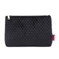 OEM Simple Classic Style Cosmetic Bag Pouch Easy Carry Velvet Quilting Quilted Pattern Zipper for Toiletry Articles for Ladies