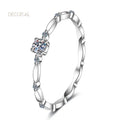 Classic Four Claw Wedding Ring Custom Gold Plated Engagement S925 Sterling Silver Sparkling Diamond VVS Moissanite Ring Women
