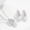 Trendy Jewelry Sets Pearl Pendant Necklace and Earring Studs Set Women Girls Fashion Jewellery