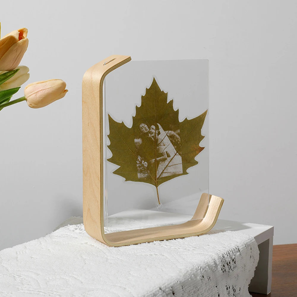 Custom Nordic Acrylic Picture Frame Wooden Photo Display Calendar DIY Wedding Party Picture Holder Desktop Office Photo Decor