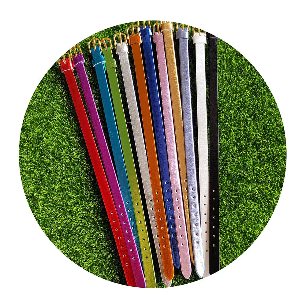 Colorful PU Leather Bracelet for Women Wristband Slide Letter Charms Jewelry Making DIY Pet Collar Accessories Gift