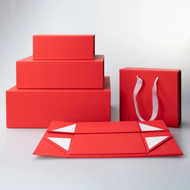 Manufacturer Wholesale Price Magnetic Gift Paper Box Red Wig Hair Extension Closure for Clothing Use on Underwear Socks Fur