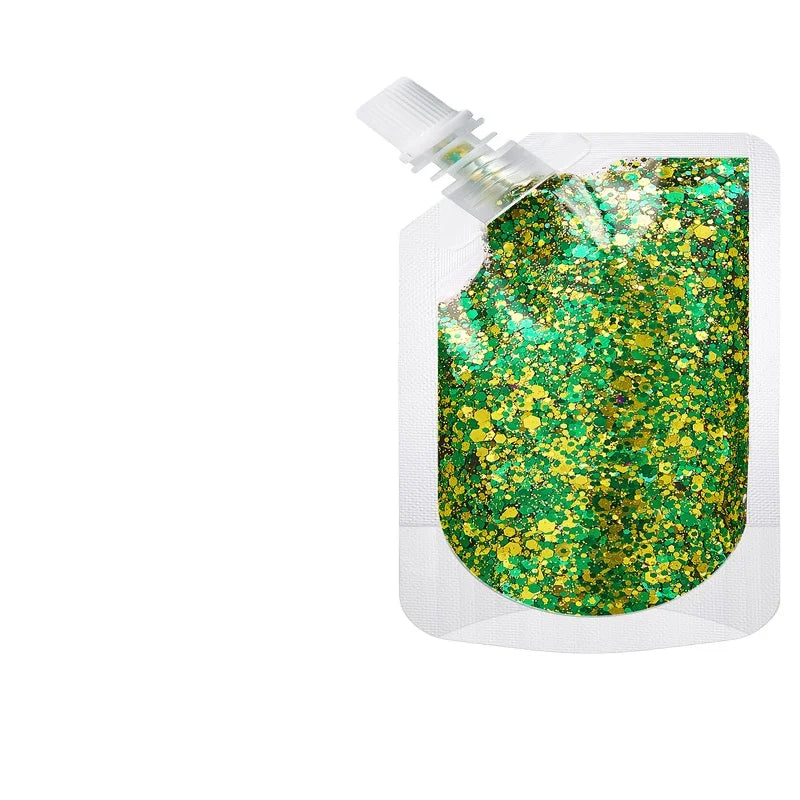 Customizable Logo Glue Free Multifunction Chunky Sequins Glitter Eyeshadow Hair Eye Face and Body Glitter Gel