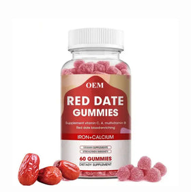 OEM Red Date Gummies With Iron and Calcium Supplement Supports Brain & Energy Iron Gummies for Kids and Adults