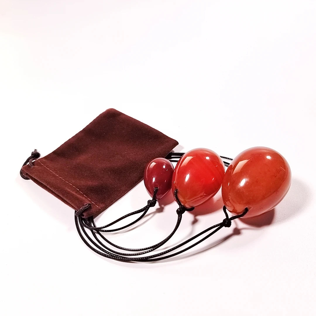 DIY Semi-Precious Stone Egg Beauty Personal Natural Red Agate Yoni Eggs Set Adult Products Gift