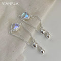 VIANRLA Ring Moon Stone Heart Pendant Rings 925 Sterling Silver Jewelry for Girl Drop Shipping