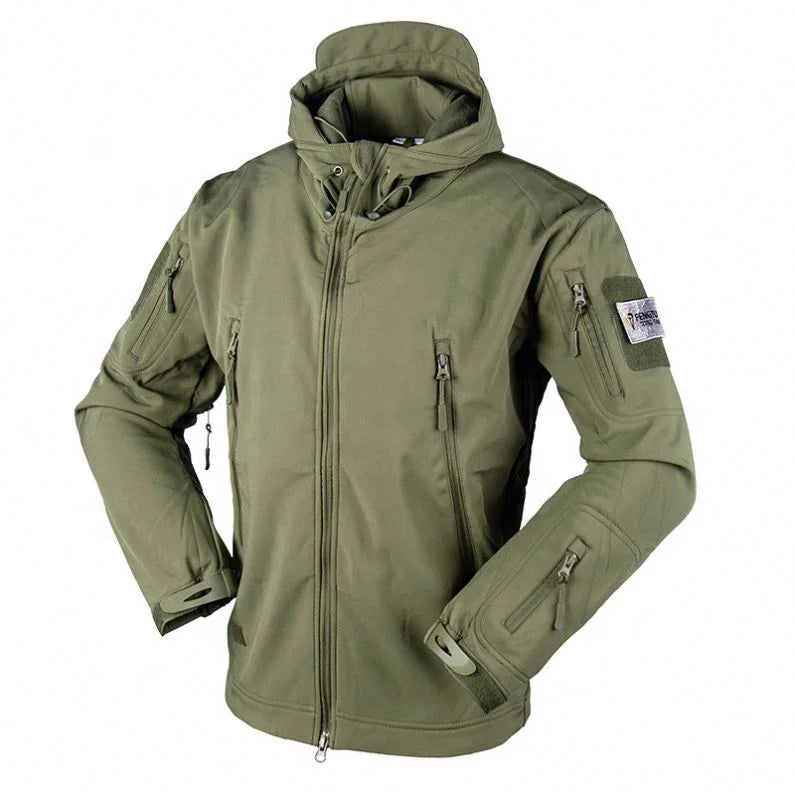 Shark Skin Soft Shell Jungle Camouflage Tactical Windproof Trench Winter Warm Coat Training Jacket