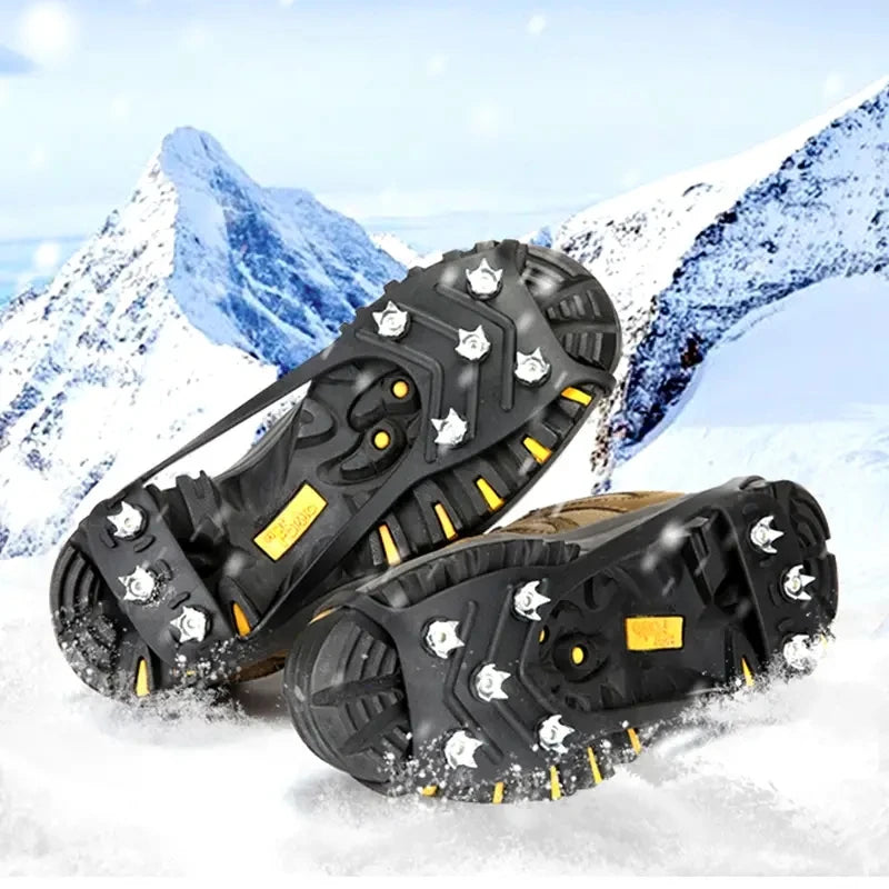 Wholesale Anti-Slip 8 Spikes Silicone Shoe Ice Snow Grippers Strap on Crampon Ice Traction Walking Cleats for Shoes