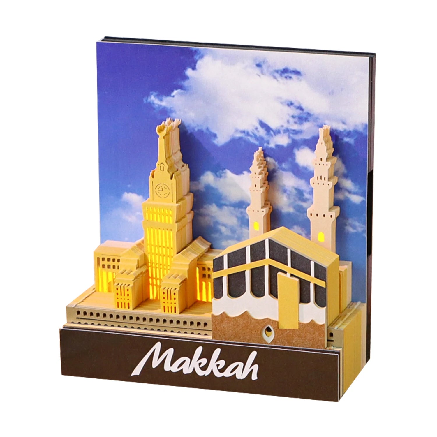 Makkah City Landmark 3D Modeling Notes Novelty Handmade 125 Sheets Desktop Decorations Laser Cut Paper Craft Notepad Gift Custom