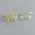 Korean Version Jewelry 925 Silver Plain Simple Flower Shape Stud Earring 18K Gold Plated Sterling Silver Stud Earrings for Women