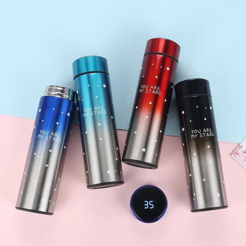 Wholesale Stainless Steel Insulated Vacuum Flask Smart Water Drinking Bottle With Digital Led Temperature Display Lid Thermos