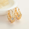Wholesale Earrings Women Hoop 18K Gold Plated Earrings Copper Alloy Fashion Jewelry for Women Bijouterie Joyeria Bisuterias Oro