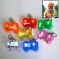 Safety Night Light Pendant LED Flashing Tag Fashion Safety Blinking LED Pet Pendant Light Bone Shape Dog Name ID Tag