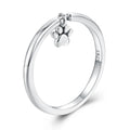 Real 925 Sterling Silver Lovely Cat Pet Claw Link Rings for Women Cute Animal Ring Girl Birthday Jewelry Dog Lover Gift SCR892
