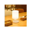 Modern USB Rechargeable LED Table Lamp Portable Round Design for Apartment or Hotel Use Plastic Body