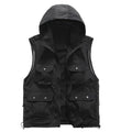 Outdoor Breathable Nylon Mens Fishing Travel Hiking Photography Hood Vest With Multi Pockets for Summer