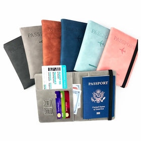 Factory Price Passport Holder RFID Blocking PU Leather Card Case Travel Accessories 15x22.5cm Cover Wallet