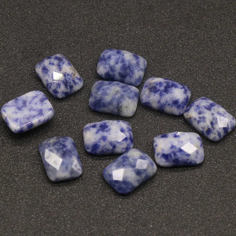 DIY Crystals 12*16mm Blue Spot jasper Cabochon square Shape High Quality Gemstone
