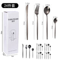 Top Selling 24PCS Cutlery Kits Golden Flatware Cuttlery Set for Gift Black Cutlery Set