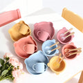 Wholesale Luxury Baby Cutlery Set Portable Silicone Tableware Kids' Bear-Shaped Dining Utensils Lovely Children's Dinnerware