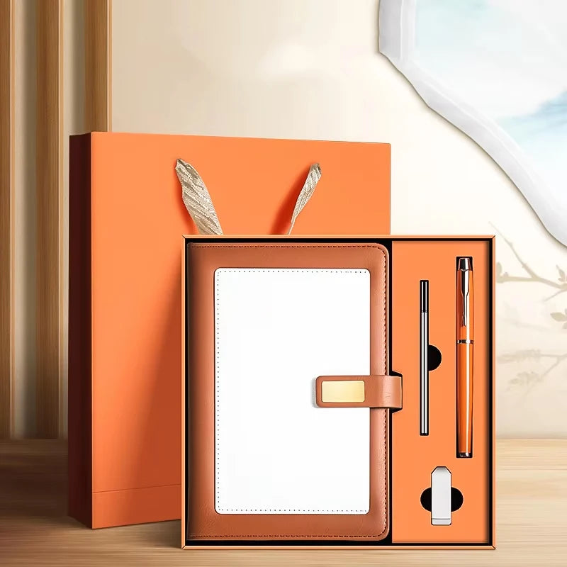 Hot Selling Luxury Corporate Office Meeting Gift Set Custom Logo Business Notebook and Notepad for Government Company Commerce