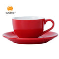 Custom Latte Round Bottom Porcelain Espresso Coffee Tea Mugs Sets Colorful Ceramic Coffee Cup and Saucer