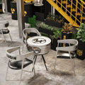 Silver Industrial Commercial Furniture Coffee bar Restaurant Creative Iron Oil Bucket Design Sofa Table and Chair