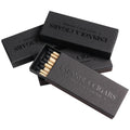 Custom Logo Matchbox Safety Matches Black Kraft Paper Matt Lamination UV Coating Embossing Eco-Friendly Handmade Foldable Gift