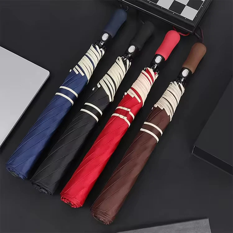 New Design Creative Super Large Automatic Business 2 Folding Golf Custom Umbrella