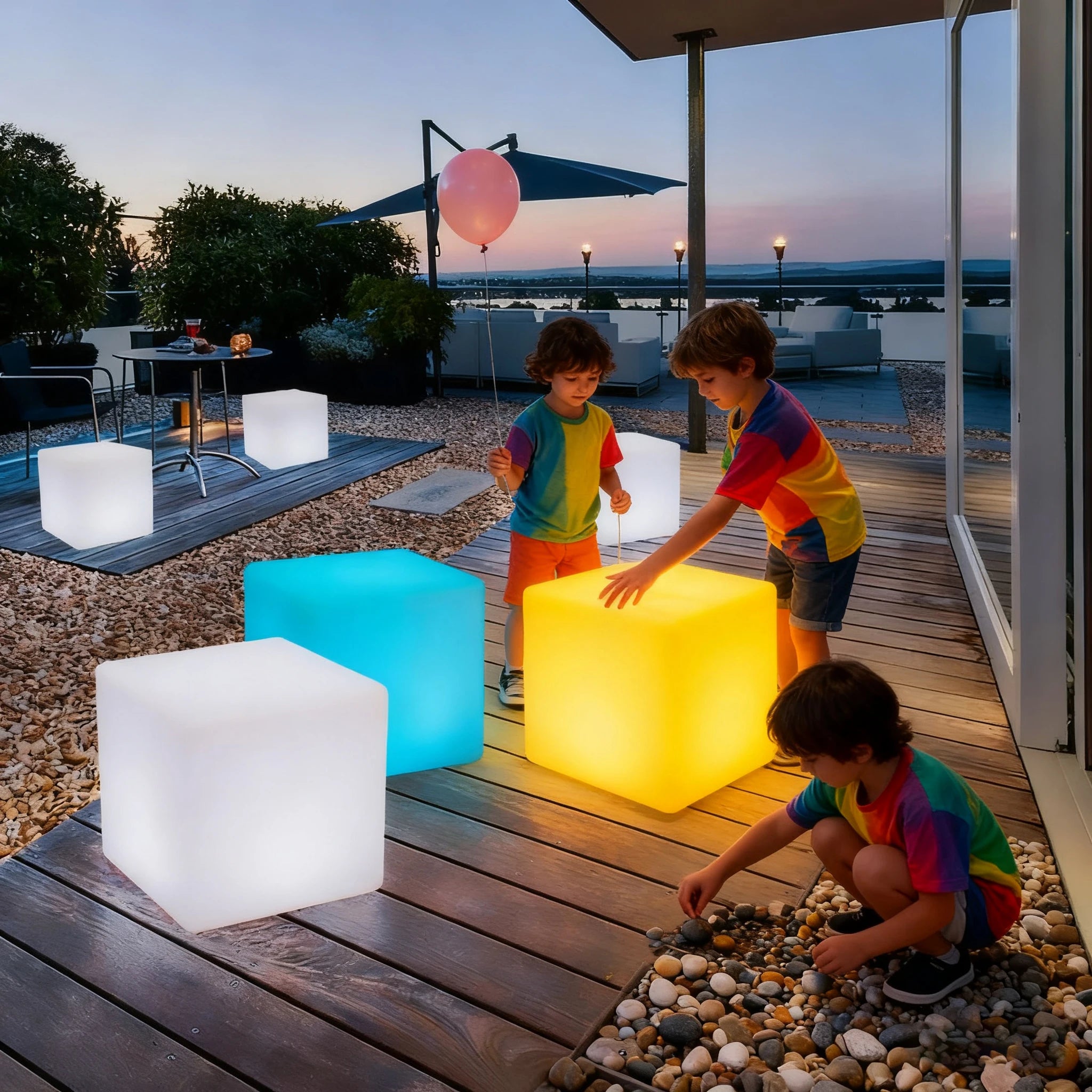 Plastic Led Cube Chair bar Tables Chairs for Party Event Led Cube Stool Nightclub Hookah Lounge bar Furniture Led Cocktail Table