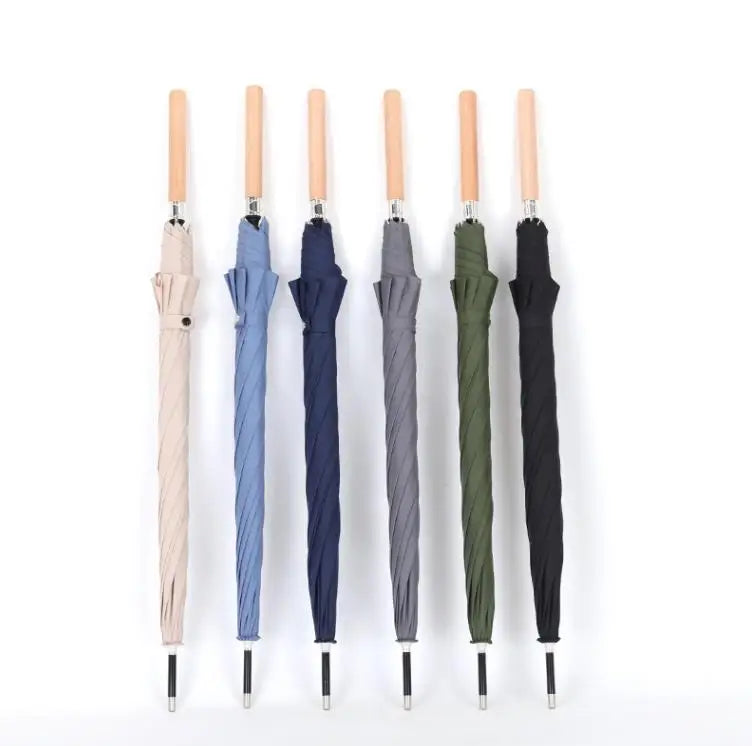 8 BONE Semi-Automatic Umbrellas Custom LOGO Business Gift Sun Rainy Dome Umbrella Long Handle Straight Oversize Golf Umbrellas