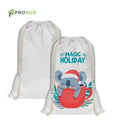 Prosub Canvas Drawstring Christmas Sublimation Gift Bags Custom Logo Printed Sublimation Blank Santa Sack