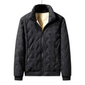 Winter New Men's Quilted Jacket Men Plus Fleece Thickened Large Size Loose Warm Stand Collar Coat