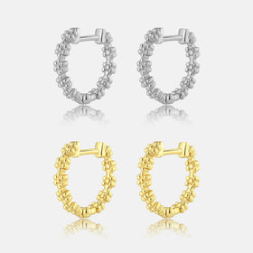 FUAMAY Fashion Simple Jewelry 18K Gold Plated 925 Sterling Silver Earrings Simple Snowflake Earrings