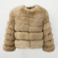 OFTBUY 2024 Autumn Winter Women's Thickened Warm Coat Pure Natural Fox Fur Detachable Sleeves Short Ladies Jacket Polyester