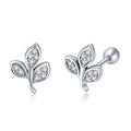 OAHLAN Women Leaf Stud Earrings 925 Sterling Silver Inlay Zircon Earrings Wholesale