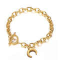 Hot Stainless Steel Charm Bracelet OT Toggle Trendy 18k Gold Plated Moon Jewelry for Women